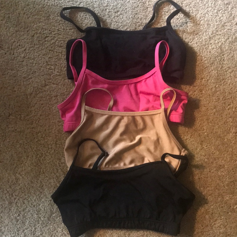 Lot of 4 large child bra tops for dance